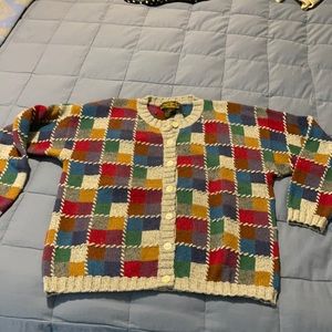 Eddie Bauer color block sweater medium